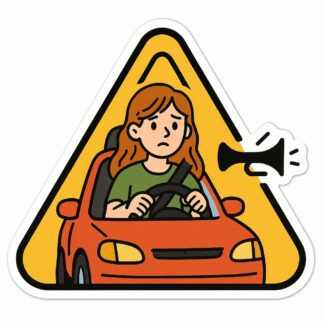 Autocollant Attention jeune conductrice je cale de temps en temps merci de ne pas klaxonner décoration decostickerstore - A5WCYU