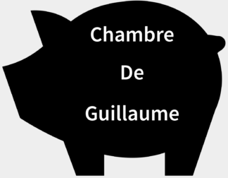 3D plaque de porte cochon prénom