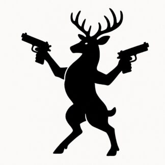 Sticker autocollant Cerf visant avec des pistolets décoration decostickerstore - 4II64V