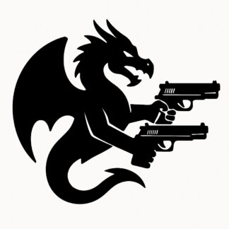 Sticker autocollant Dragon avec des pistolets décoration decostickerstore - TMLGQO