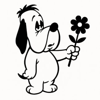 Sticker autocollant Droopy offre des fleurs. décoration decostickerstore - QTA91I