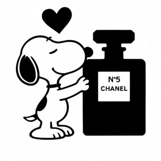 Sticker autocollant Snoopy aime Chanel n°5 décoration decostickerstore - U51NCR