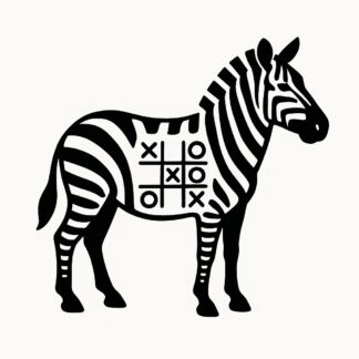 Sticker autocollant Zèbre avec rayures morpion décoration decostickerstore - IS6PZY