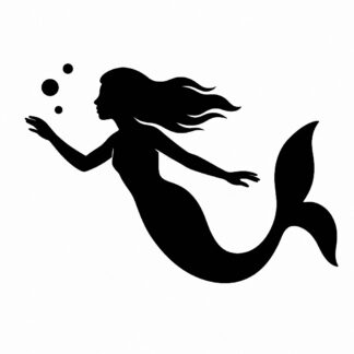 Sticker autocollant sirenetta qui nage décoration decostickerstore - LHIREU