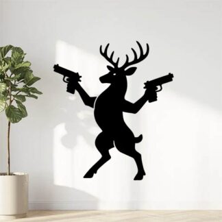 Sticker autocollant Cerf visant avec des pistolets décoration decostickerstore - 4II64V
