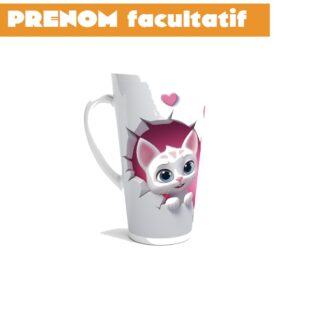 Mug à café Latte en céramique blanche 483 ml (17 oz) chatons