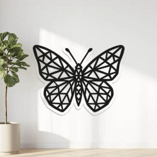 Autocollant un papillon géométrique en noir et blanc décoration decostickerstore - MMBFTC