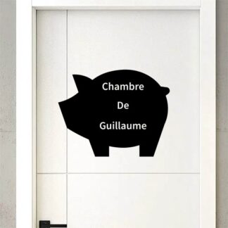 3D plaque de porte cochon prénom