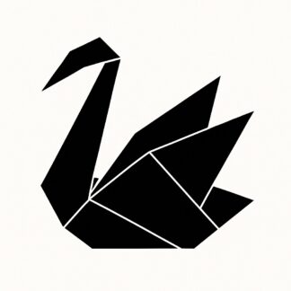 Sticker autocollant Origami cygne stylé décoration decostickerstore - VYBNDP