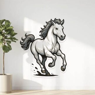 Autocollant CHEVAL BLANC AU GALOP décoration decostickerstore - 8LWNB0