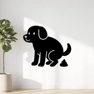 Bozza per decorazione adesiva con simpatico cane che fa la cacca - OEENHA Adesivo decorativo con simpatico cane che fa la cacca decostickerstore - OEENHA